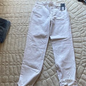 White straight jeans